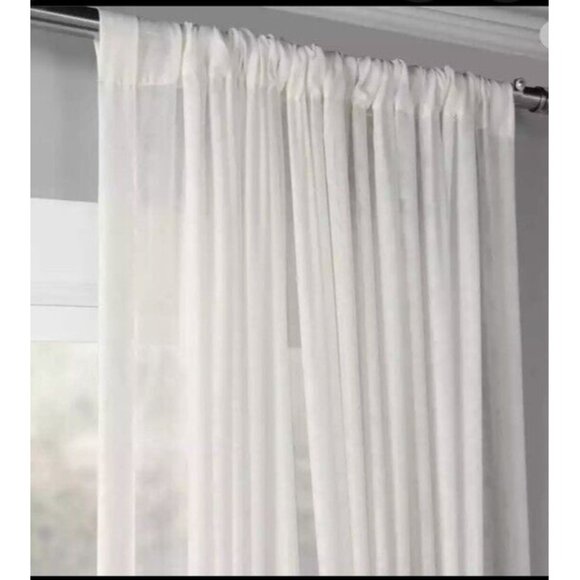 Exclusive Fabrics Extra Wide Double Layer Sheer Curtains  Pole Pockets 100 X 108 - Picture 3 of 8